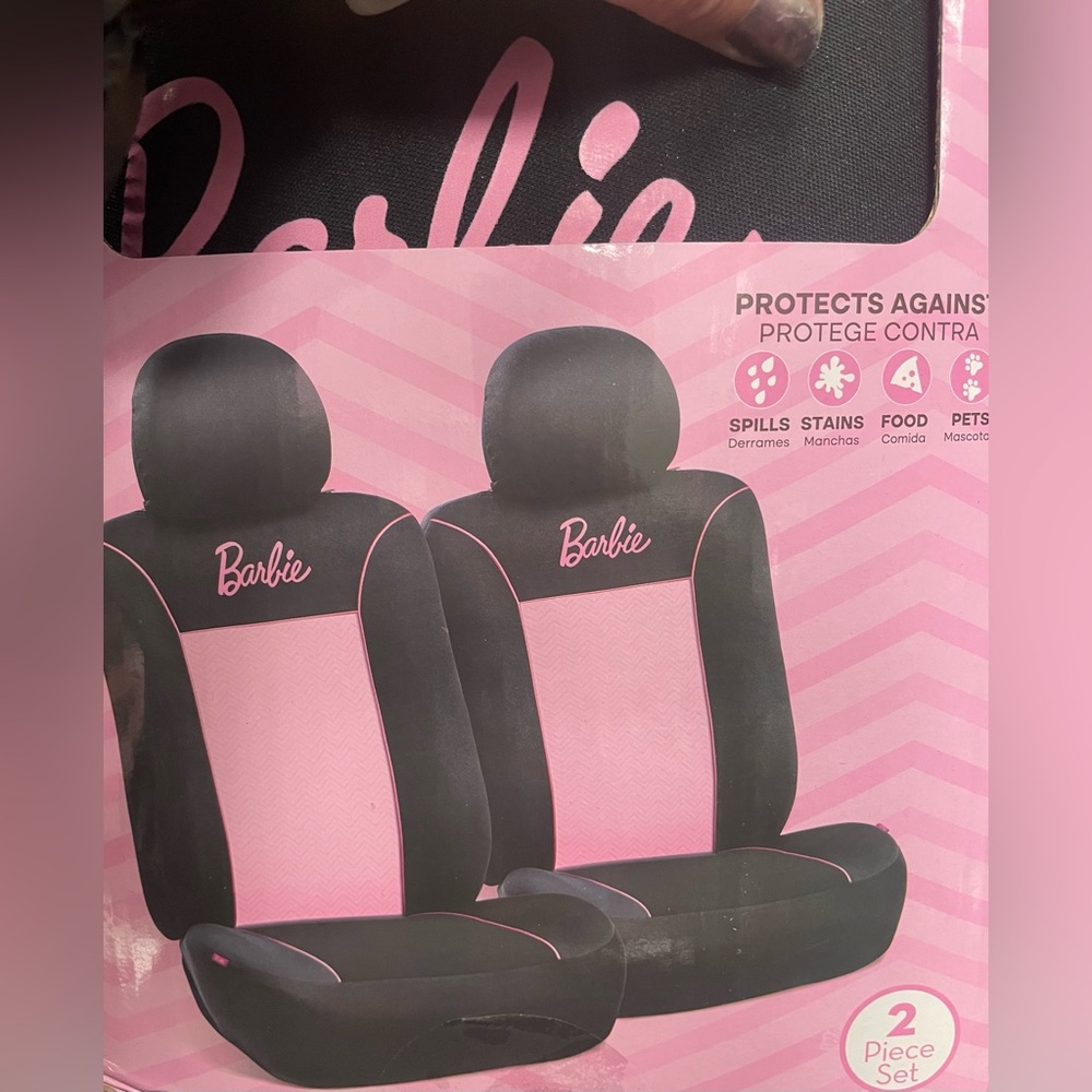 Barbie Pink and Black Car Seat Covers
